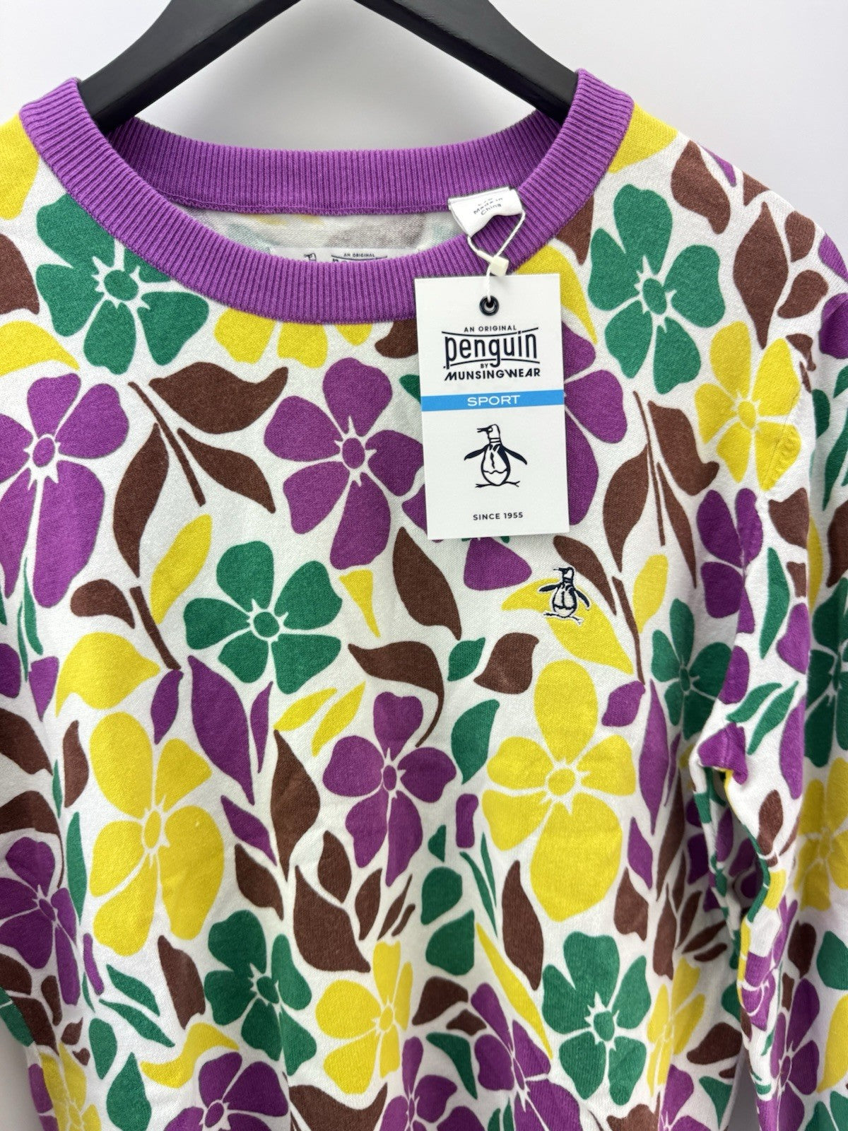 Penguin Golf Ladies Pullover Printed Floral Purple Cactus UK Large /New /300873