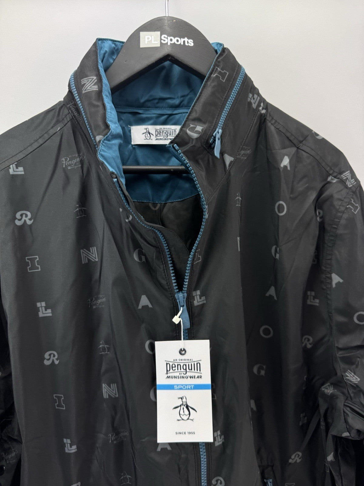 Penguin Original Golf Wind Jacket Logo Print Hood Lightweight UK XXL /New /300643