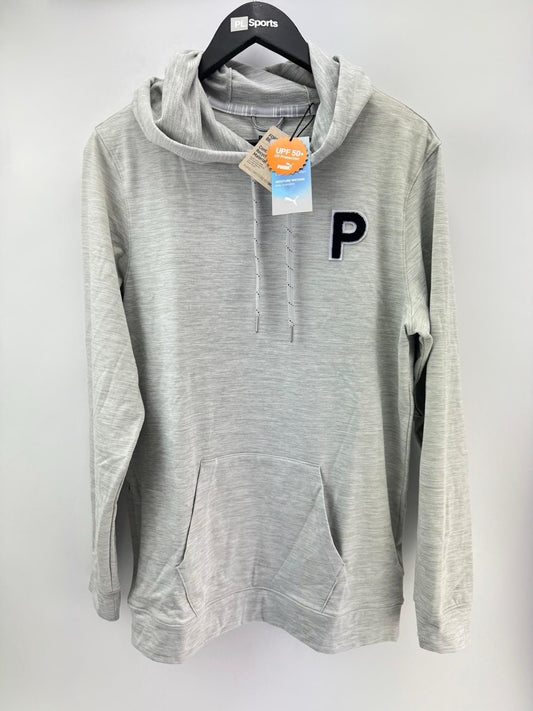 Puma Golf Hoodie Cloudspun Patch Mens UK Small /Grey /New / 307680