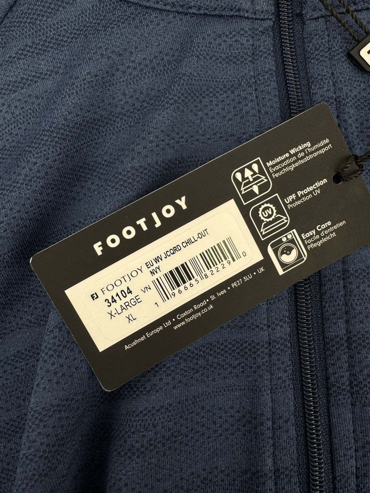 FootJoy Golf Wave Jacquard Chill-Out Zip Pullover Men's Size XL Navy/3305812