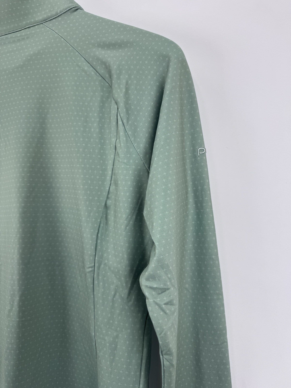 Ping Jasmine Golf Jumper Women's UK Size 10 Green Multi Long Sleeve Zip Up/315167