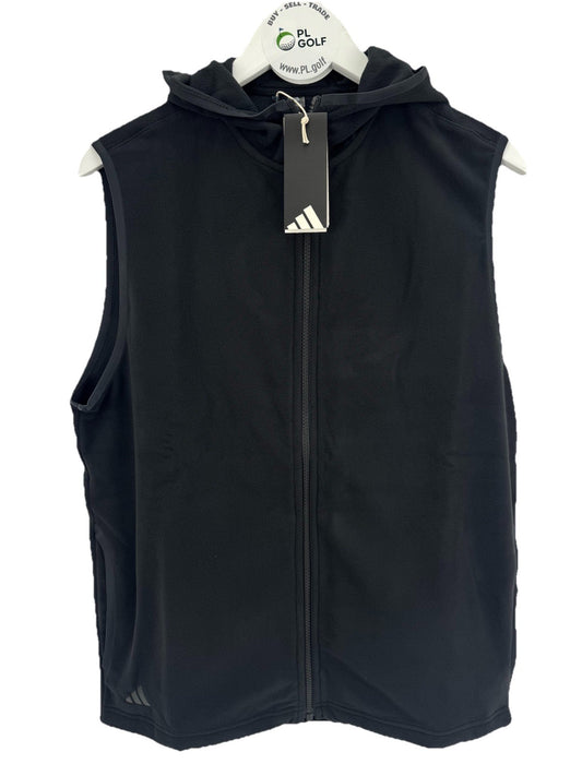 Adidas Ultimate365 Hoodie Vest Men's Size Small Black Fleece Sleeveless /327300