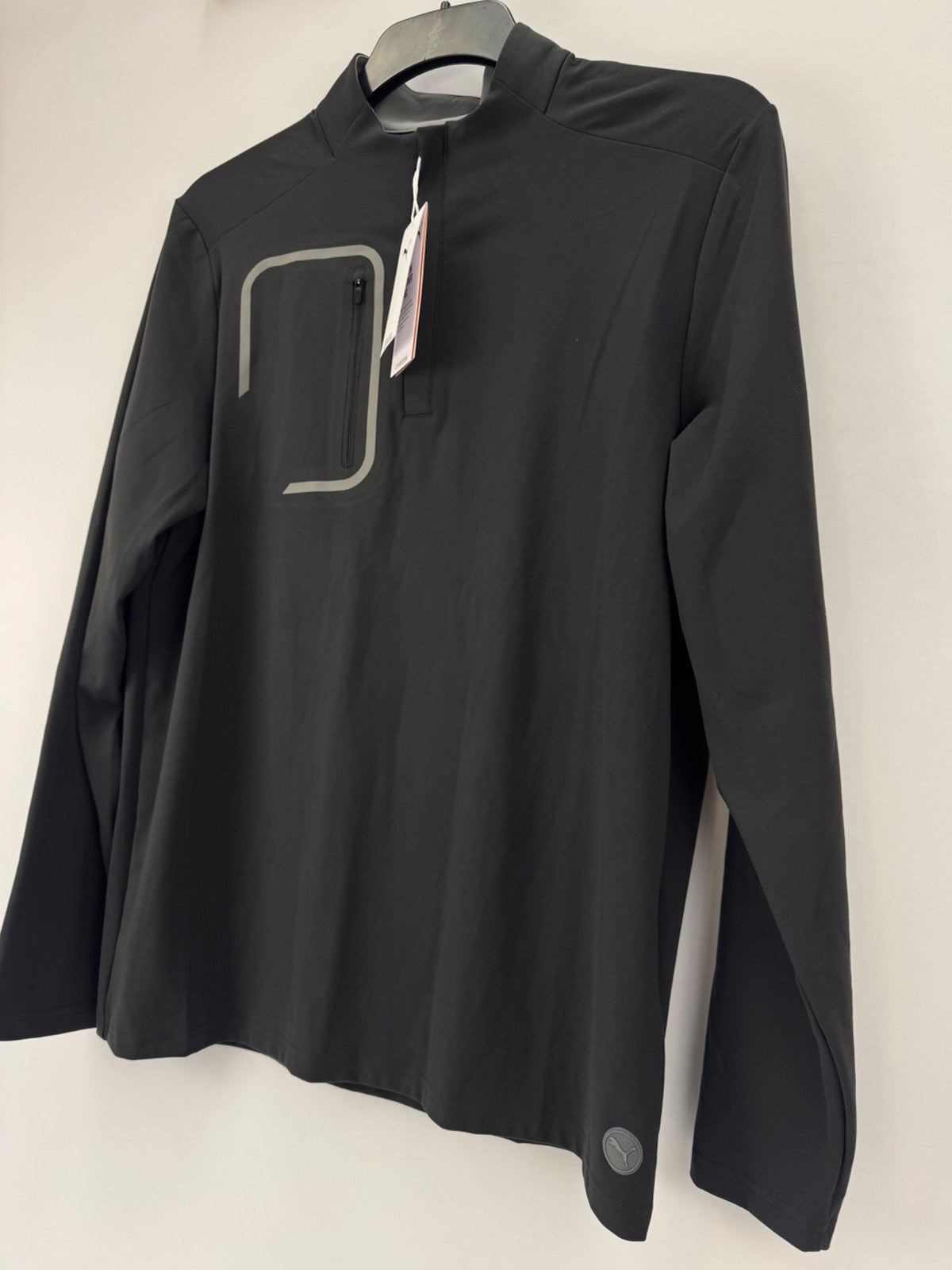 Puma Cloudspun Tech 1/4 Zip Pullover Men's Large Black Lightweight Active/367882