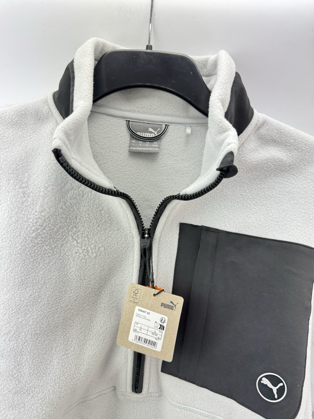 Puma Golf Mens Fleece 1/4 Zip Pullover Grey UK XL /New /256327
