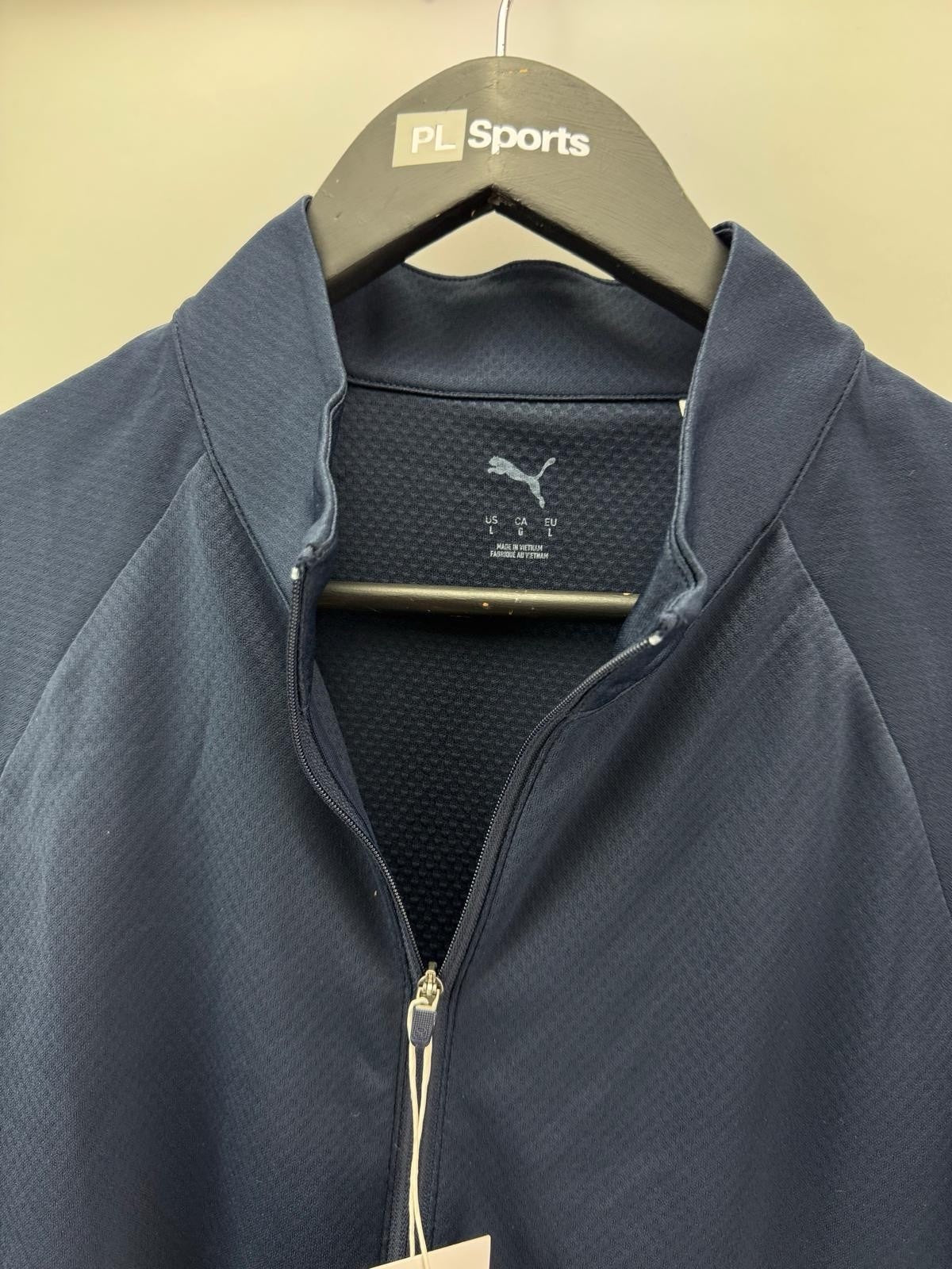Womens Puma Lightweight Full Zip Knitted Golf Jacket Deep Navy Size L/ 300807