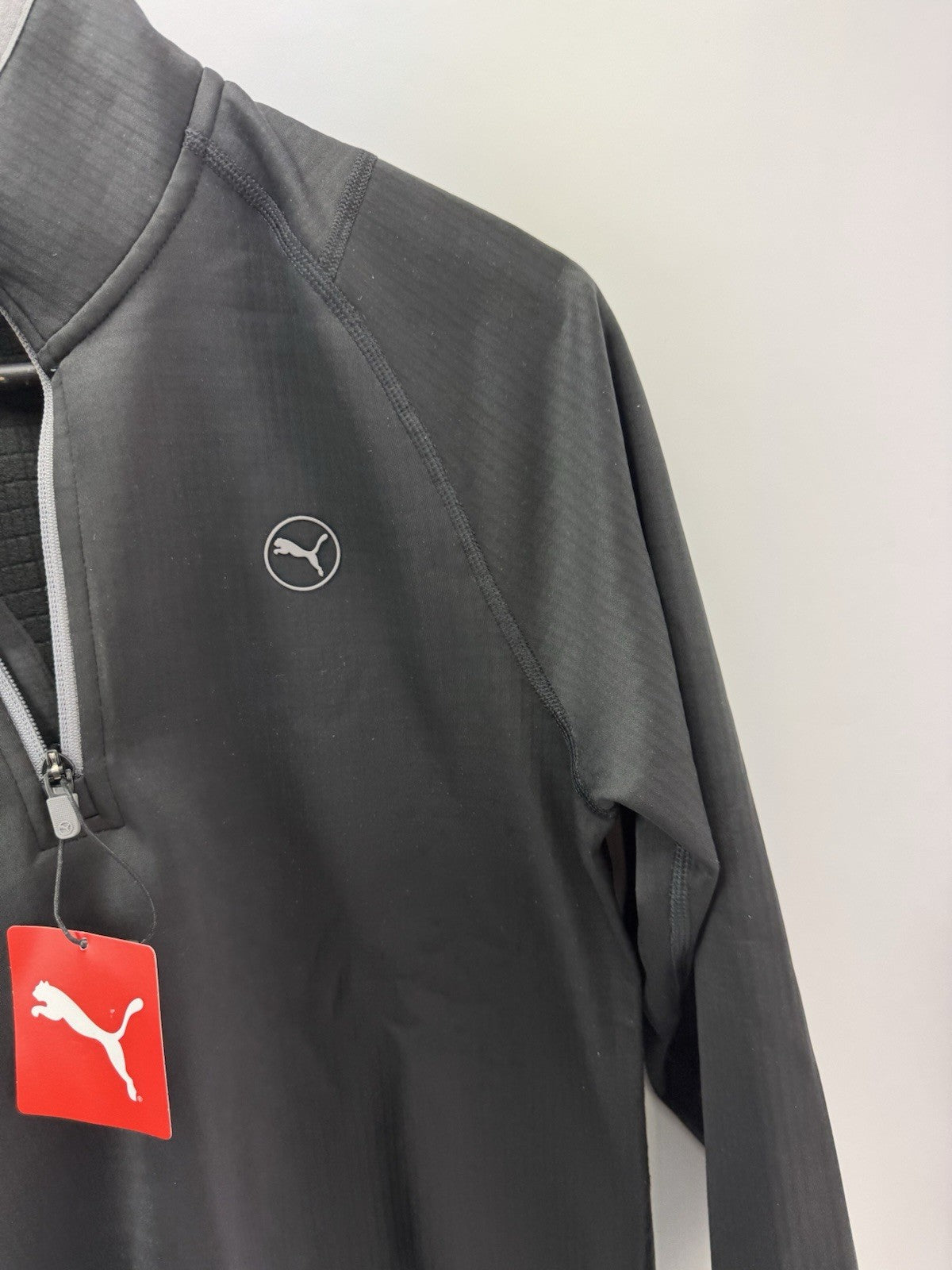 Puma Golf Mens Pullover Waffle Fleece 1/4 Zip UK Small /Black /New /294884
