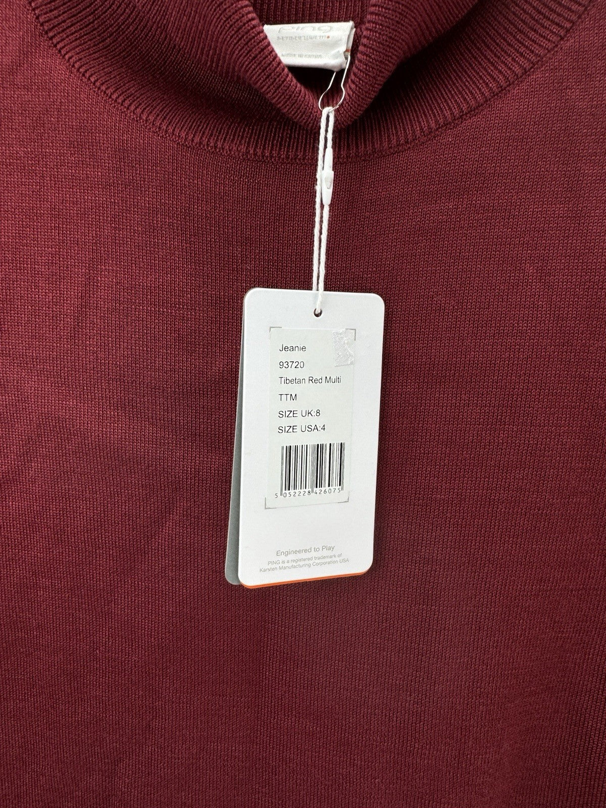 Ping Ladies Pullover Jeanie Roll Neck Long Sleeve UK 8 /Merino Wool /New /252176