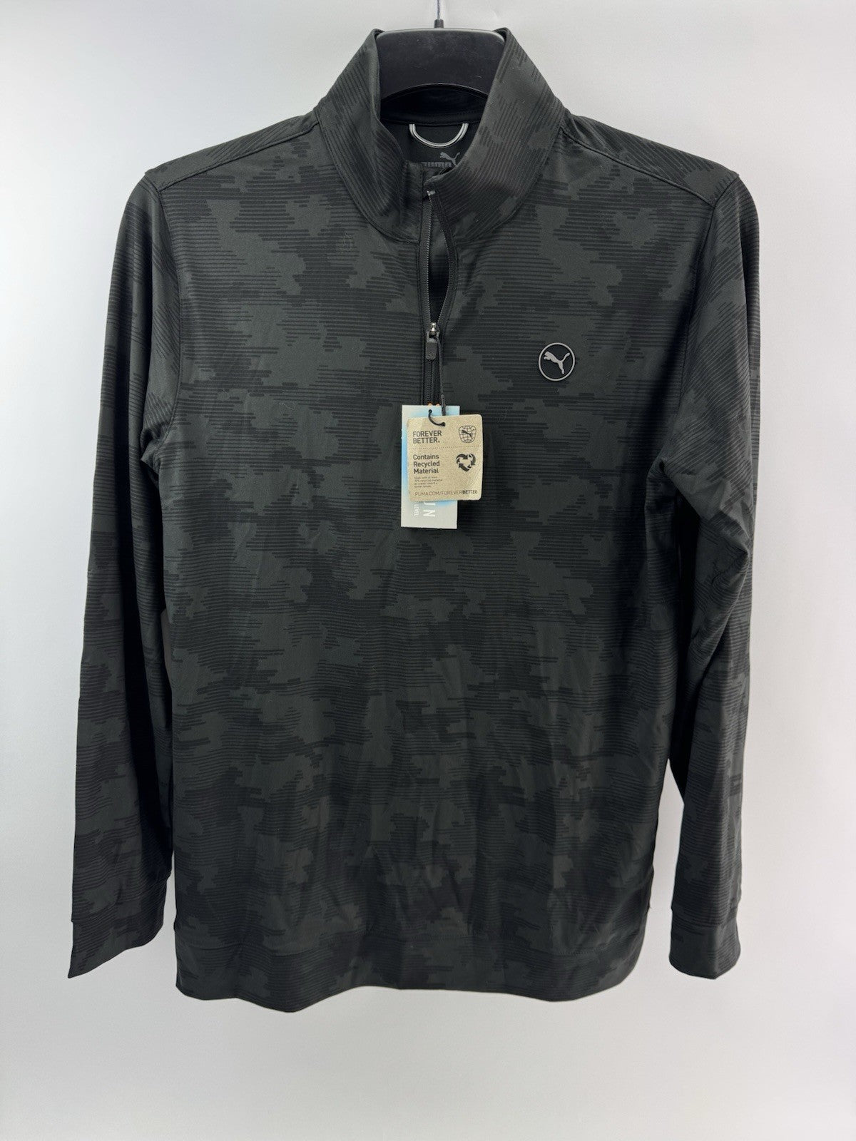 Puma Golf 1/4 Zip Cloudspun Pullover Camo Mens UK Small /Black /New /214880