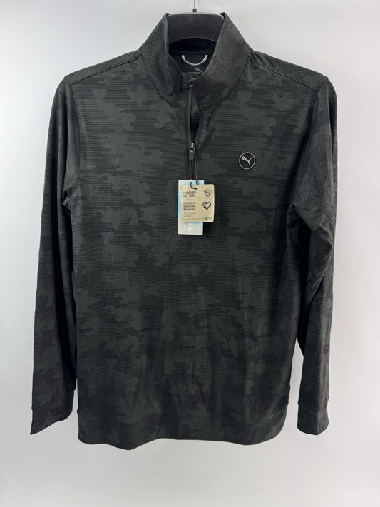 Puma Golf 1/4 Zip Cloudspun Pullover Camo Mens UK Small /Black /New /214880