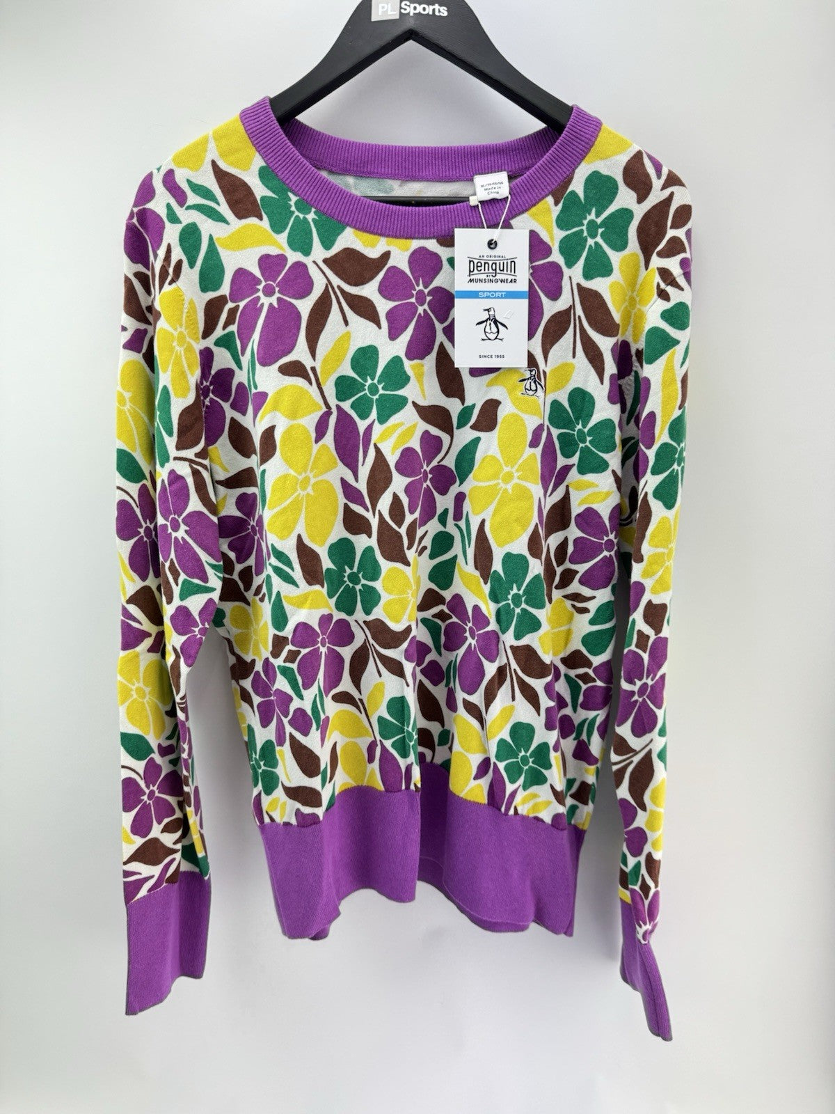 Penguin Golf Ladies Pullover Printed Floral Purple Cactus UK XL /New /300860