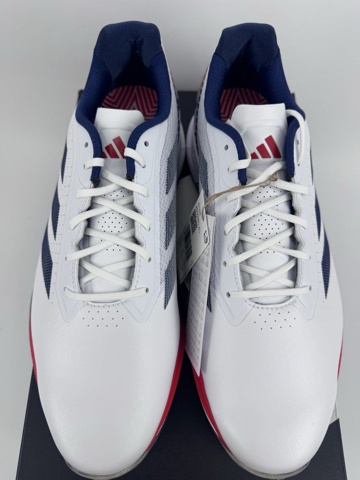 Adidas Adizero ZG Golf Shoes Men's UK Size 10 White Blue Red Spikes/314334