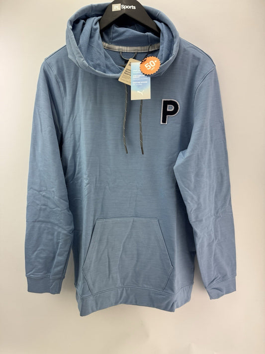 Puma Golf Hoodie Cloudspun Patch Blue Mens UK Small /New /300560