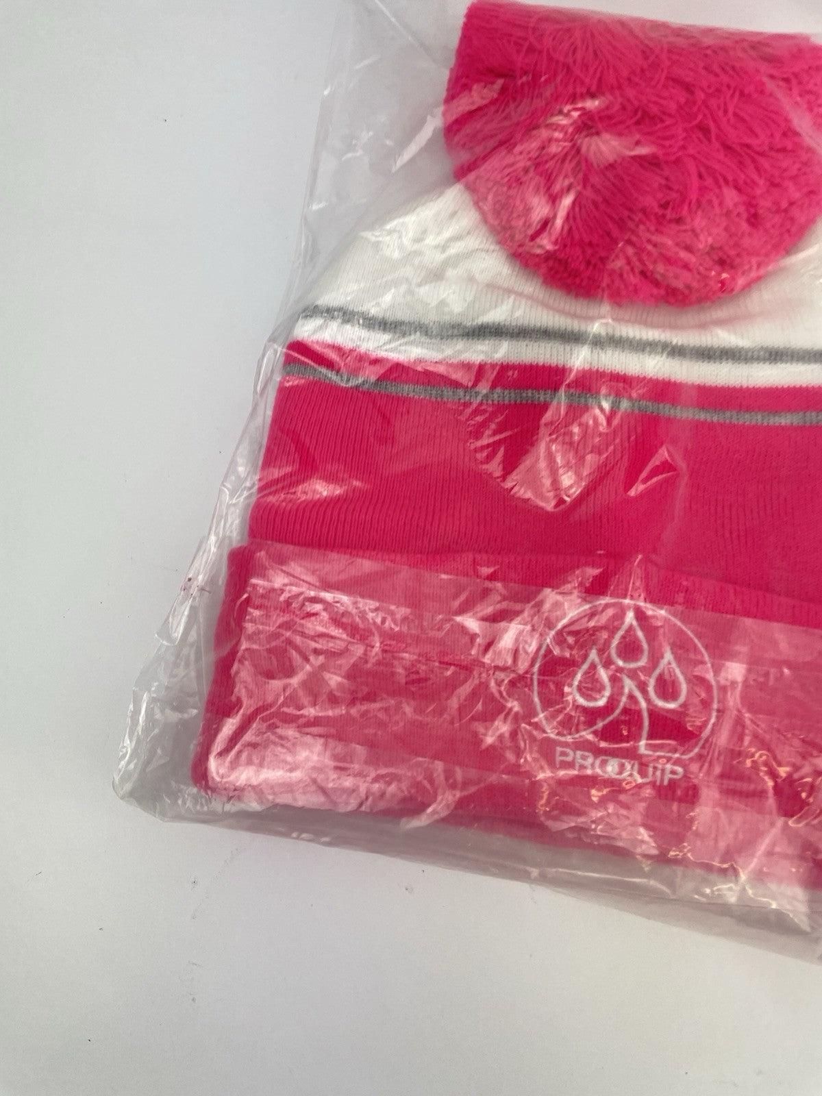 Proquip Golf Beanie Fleece Line Bobble /One Size /Pink /White /New /281061