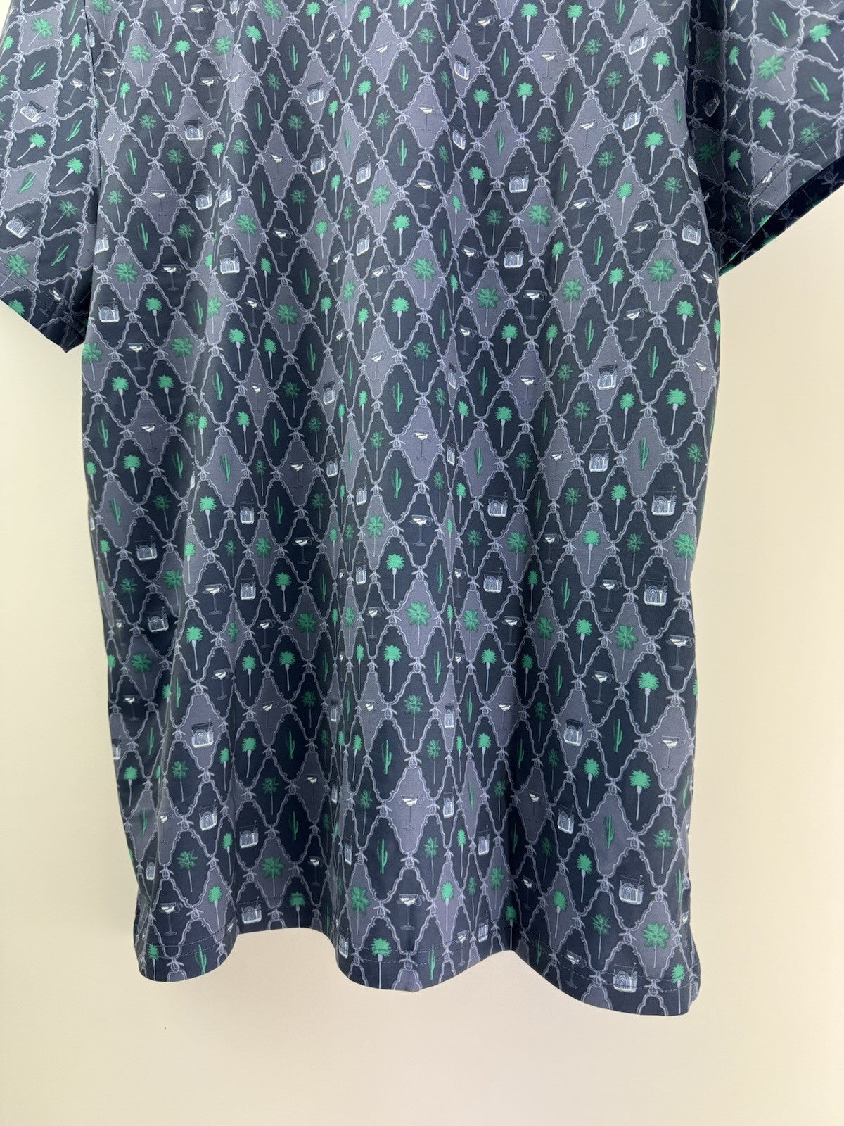 Men’s Original Penguin Golf Lattice Cocktail Blue Golf Polo Size Medium /3110415