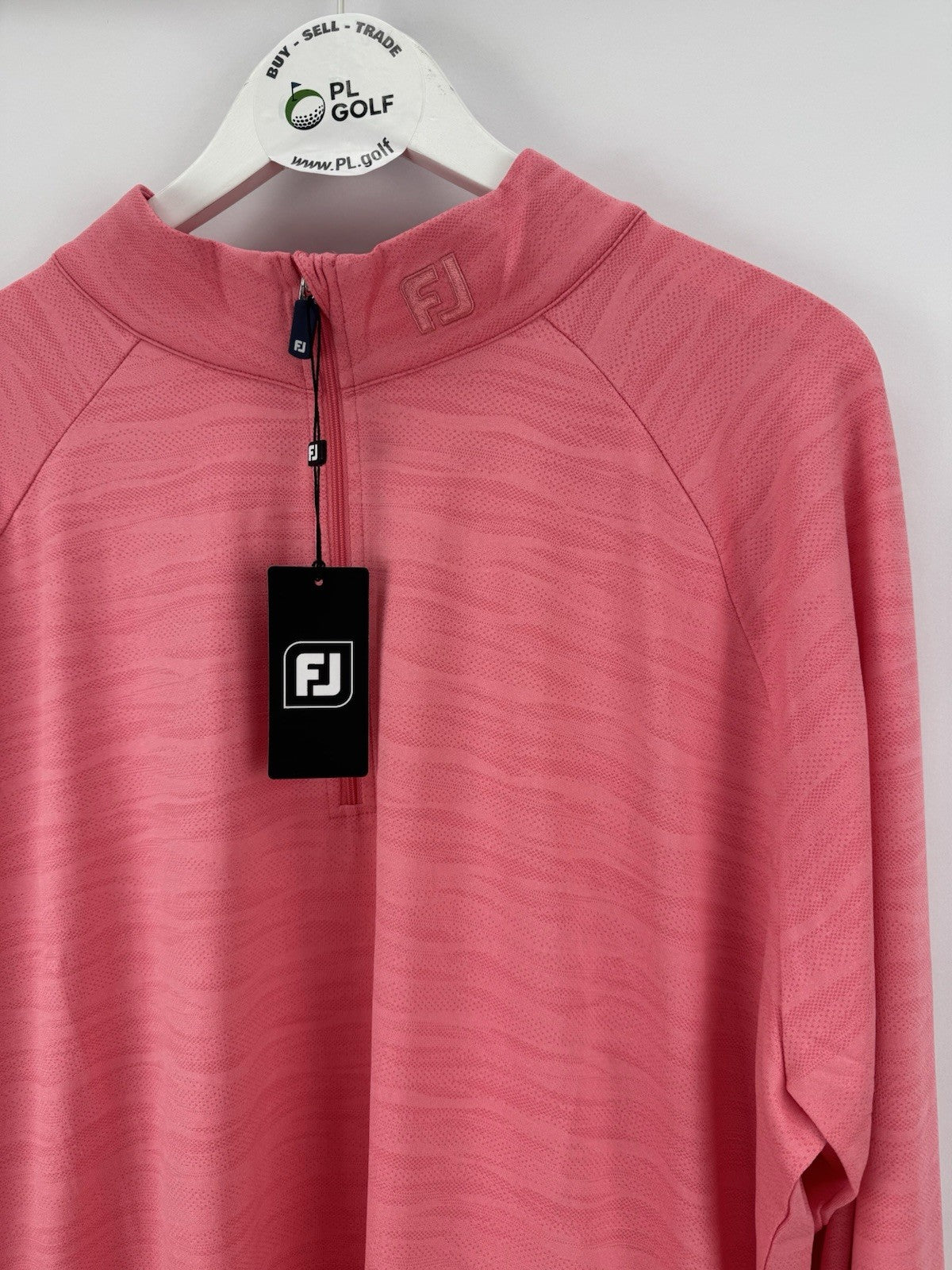 FootJoy Golf Wave Jacquard Chill-Out Zip Pullover Men's Size Medium Pink/334374