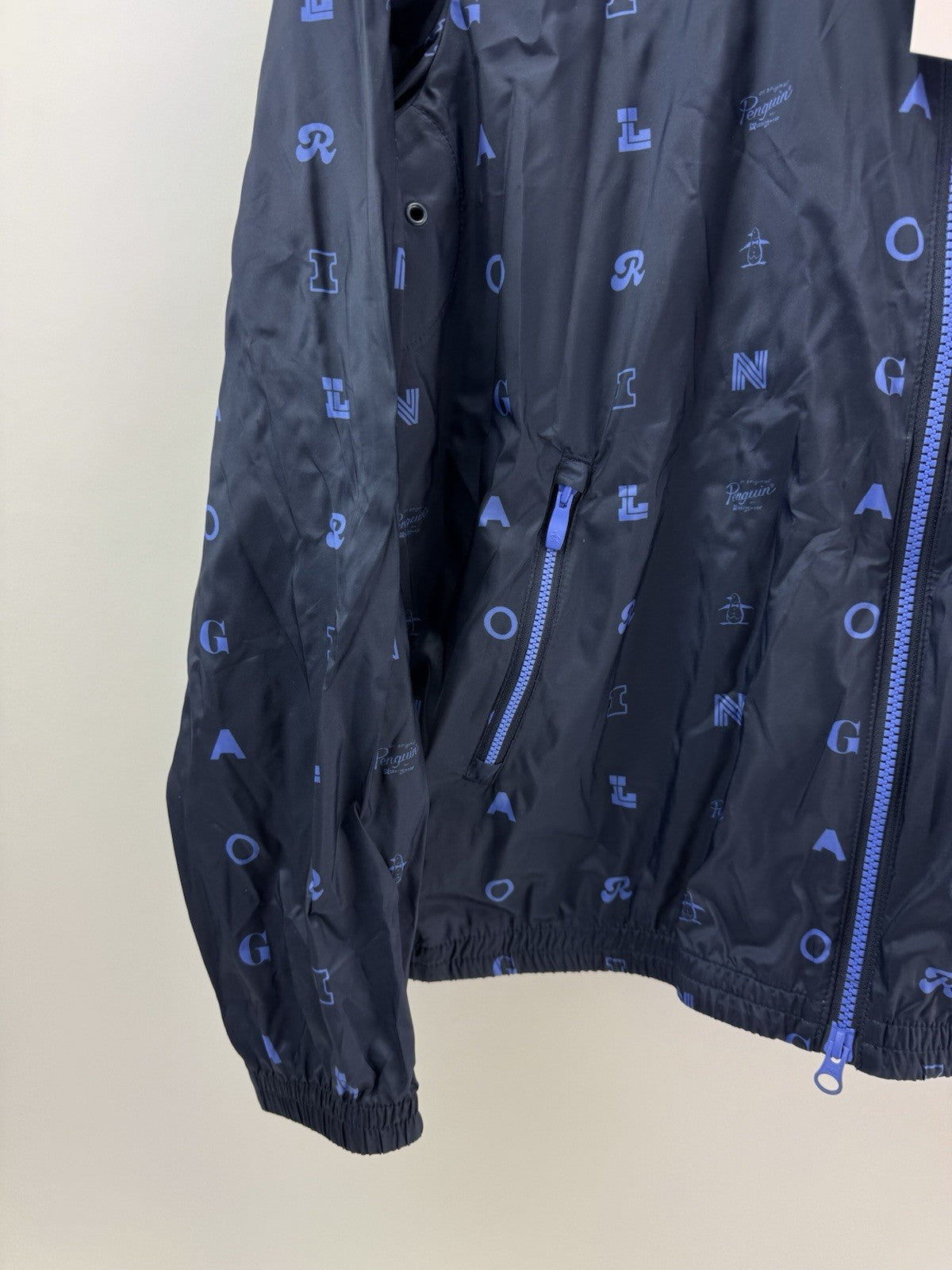 Penguin Original Golf Wind Jacket Logo Print Hood Lightweight UK Medium /285121
