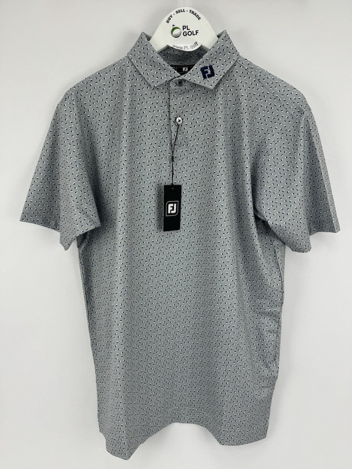FootJoy Men’s Bounce Print Pique Polo Shirt Size 2XL Grey/330060