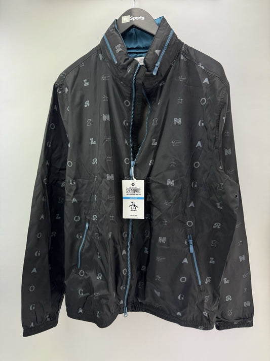 Penguin Original Golf Wind Jacket Logo Print Hood Lightweight UK Large /286530