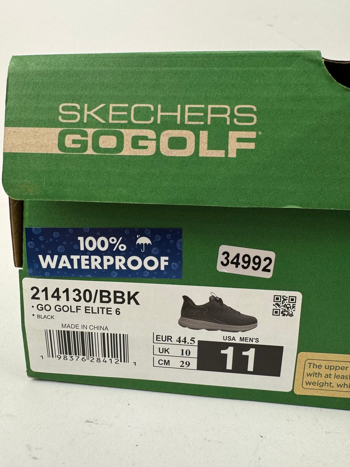 Skechers Go Golf Elite 6 Men's Golf Shoes UK Size 10 Black Waterproof Tra/349921
