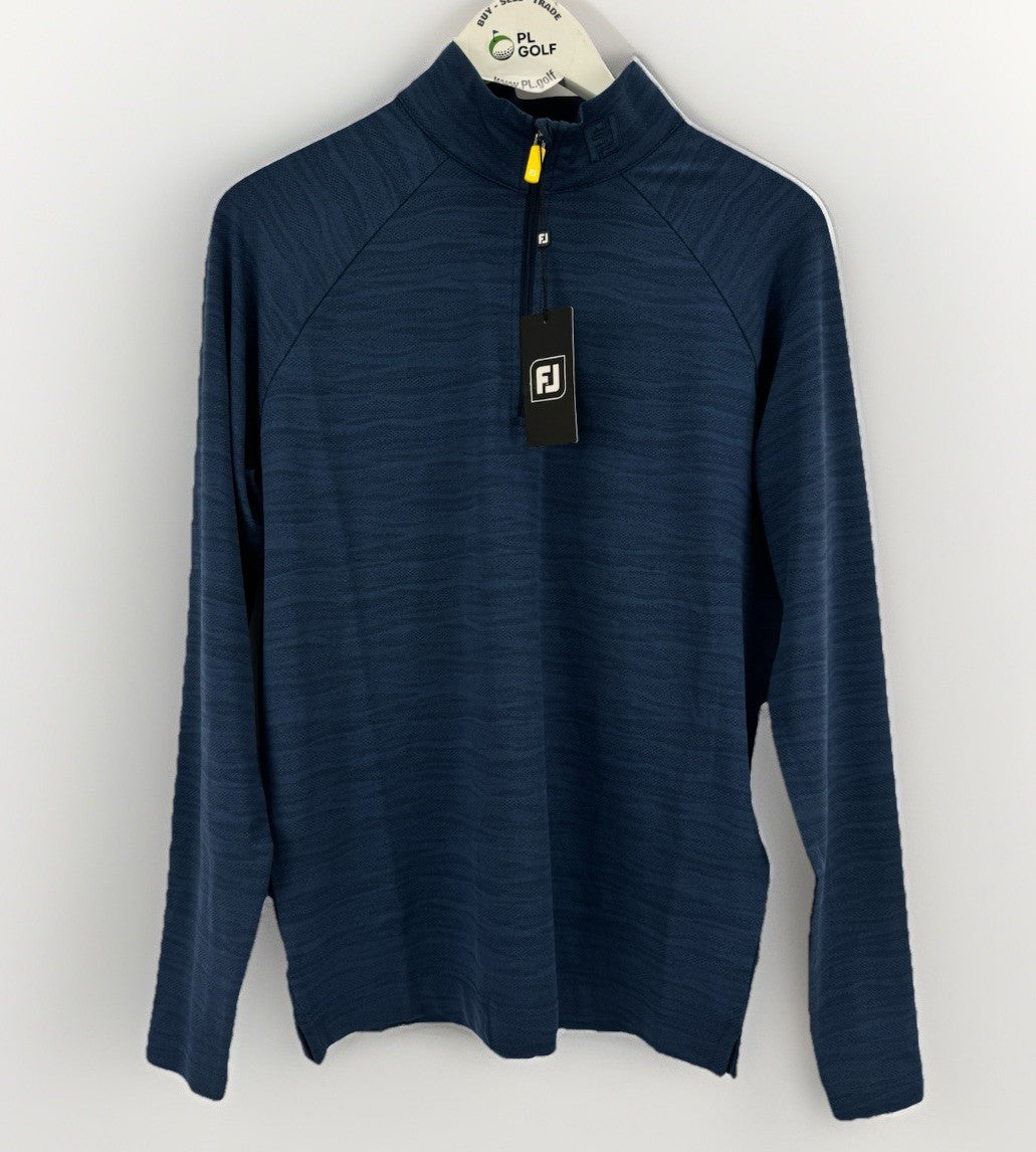 FootJoy Golf Wave Jacquard Chill-Out Zip Pullover Men's Size Small Navy/330610