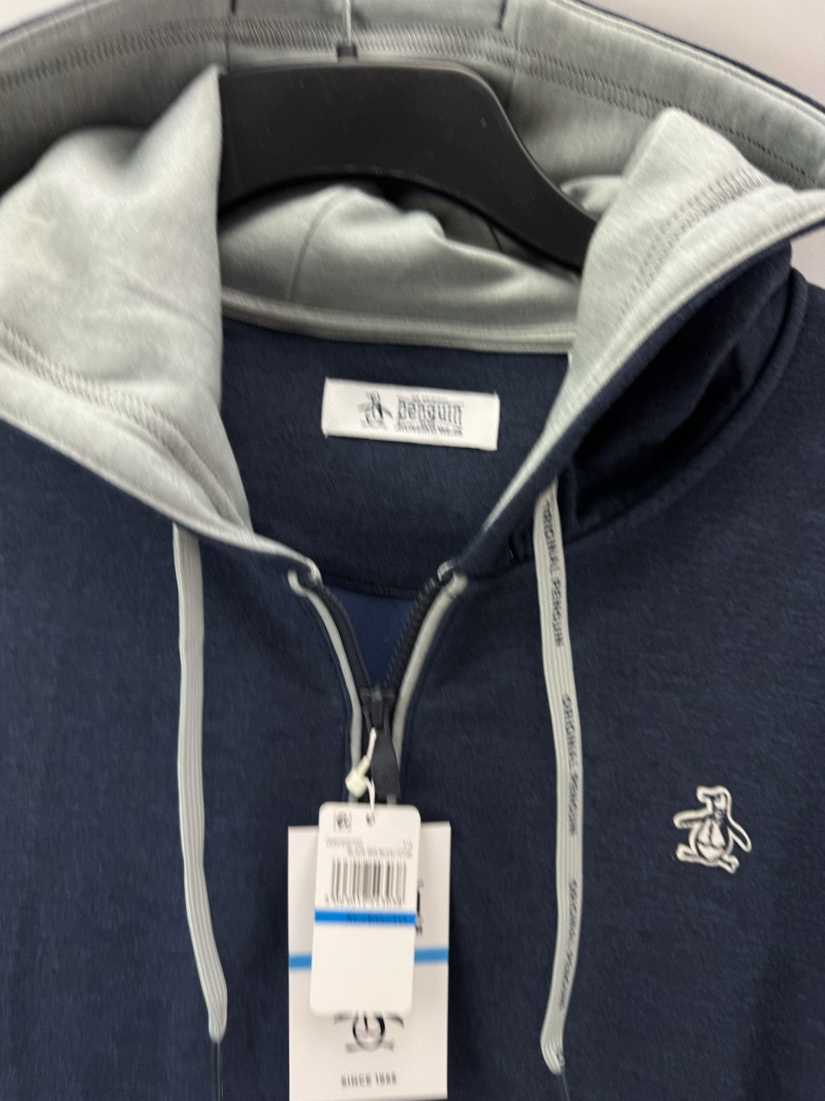 Original Penguin Golf Hoodie 1/4 Zip Earl Colour Block UK XL /Navy /New /252188