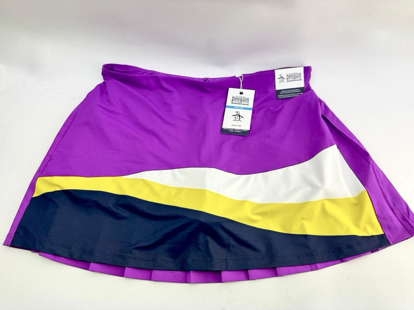 Women’s Original Penguin Colour Block Pleated Skort Size XL Brand New/ 300460
