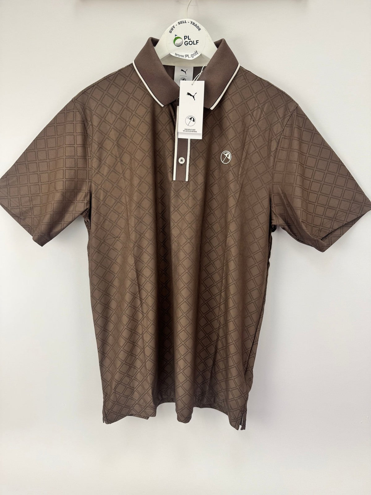 PUMA X Arnold Palmer Tipped Jac Golf Polo Shirt Men's Size L Flat Bronze/336110