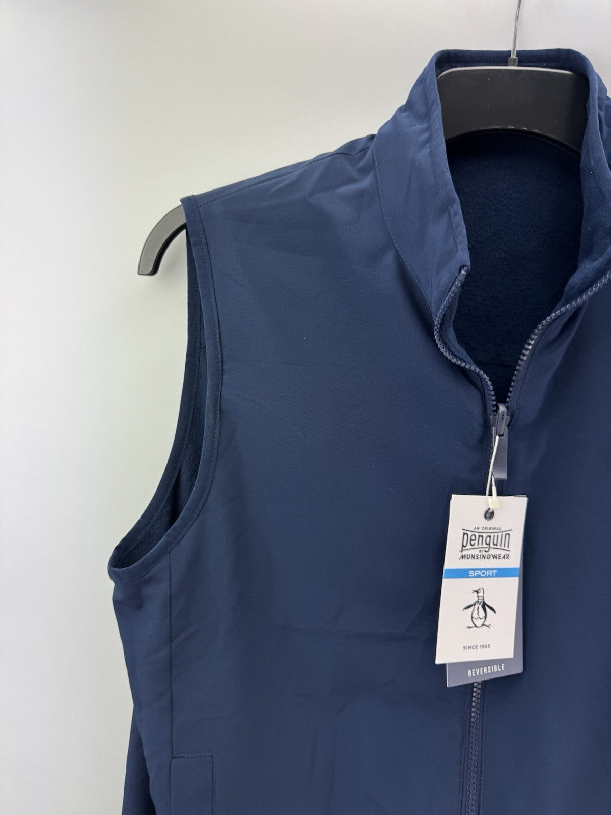 Original Penguin Golf Gilet Mixed Media Reversible UK Small /Navy /252552