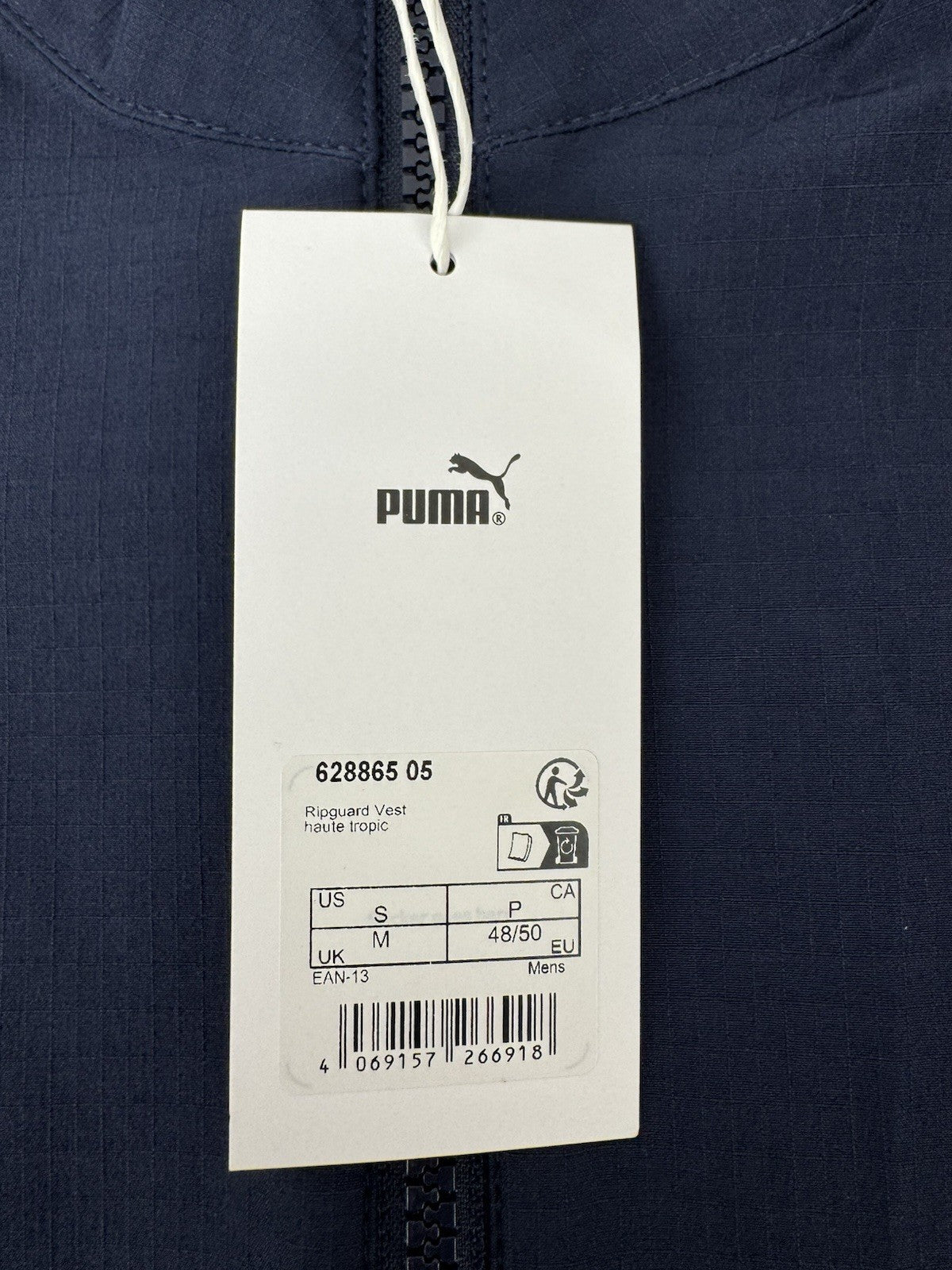 Puma Ripguard Vest Mens Medium Blue Sleeveless Golf Jacket Gilet/354098