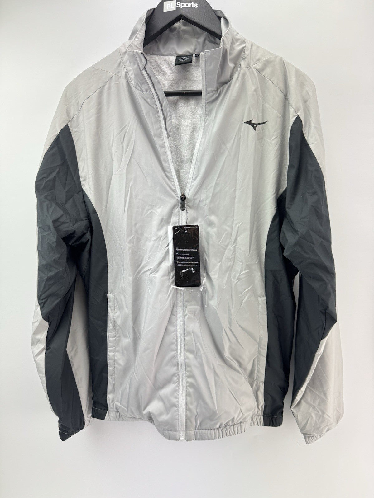 Mizuno Motion Golf Jacket Move Tech Lined Full Zip UK Small /Grey /New /286520