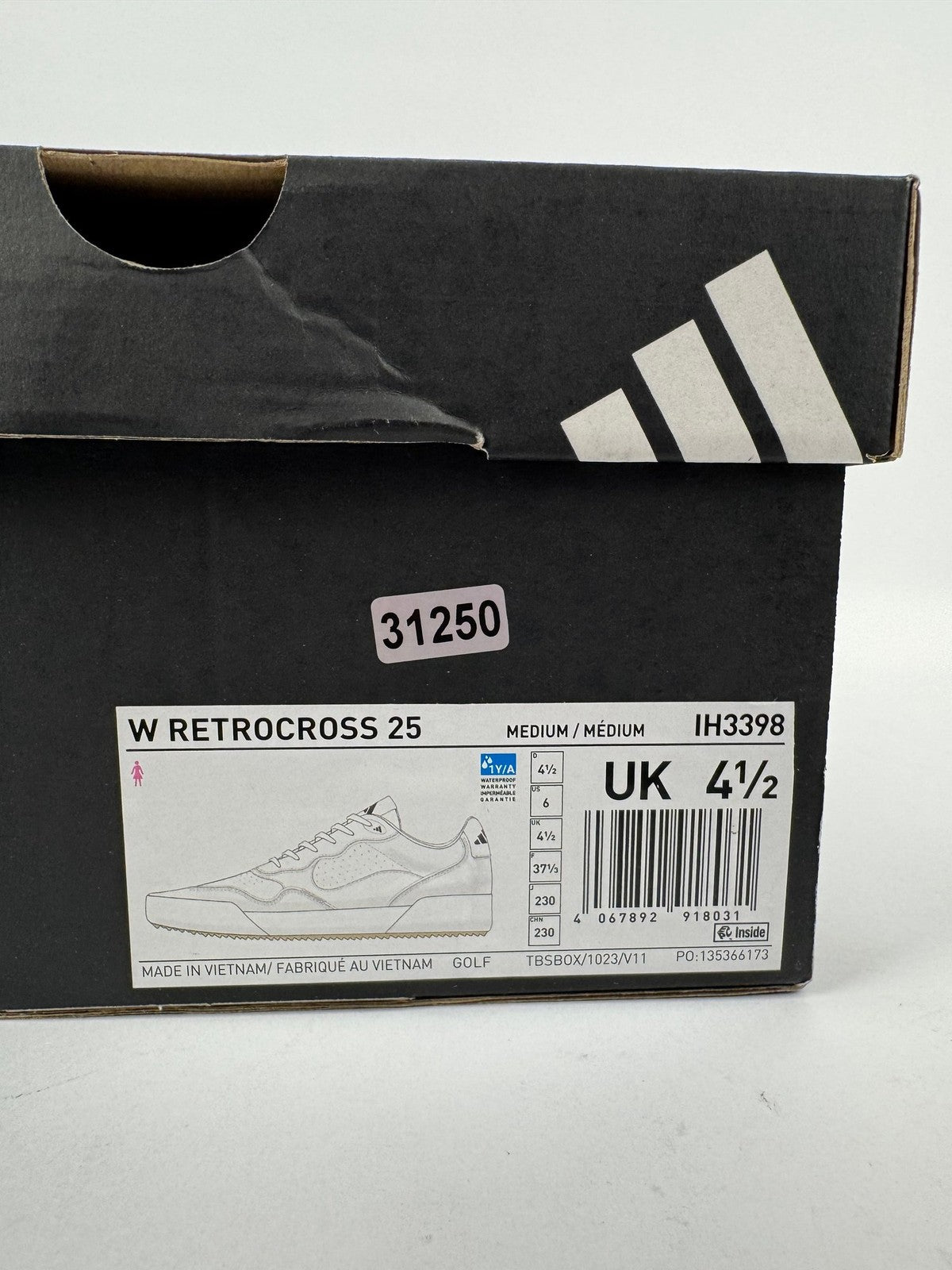 Adidas W Retrocross 25 Women's Casual Sneakers Size UK 4.5 White Leather/312508