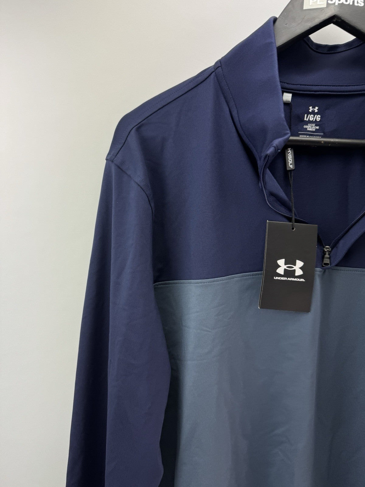 Under Armour Golf Pullover T2G 1/4 Zip Navy /Mens UK Large /New /294802