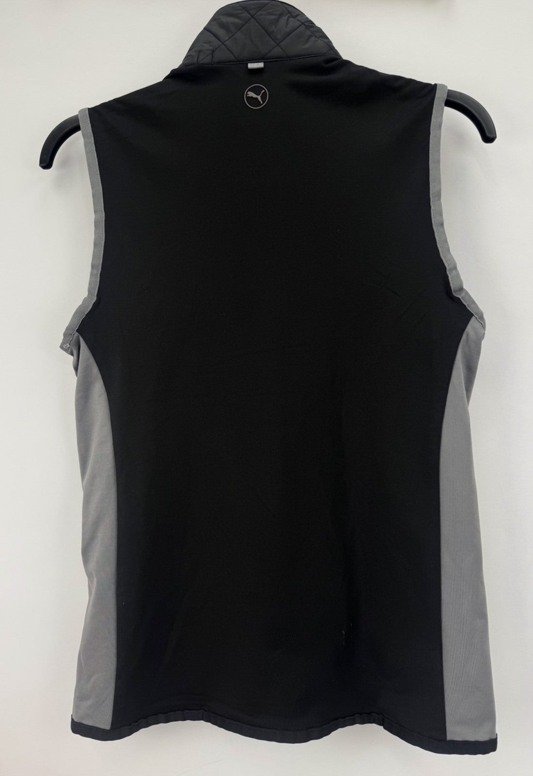 Puma WRM LBL Quilted Golf Vest Men's Size S Black Grey Primaloft Insulate/365039