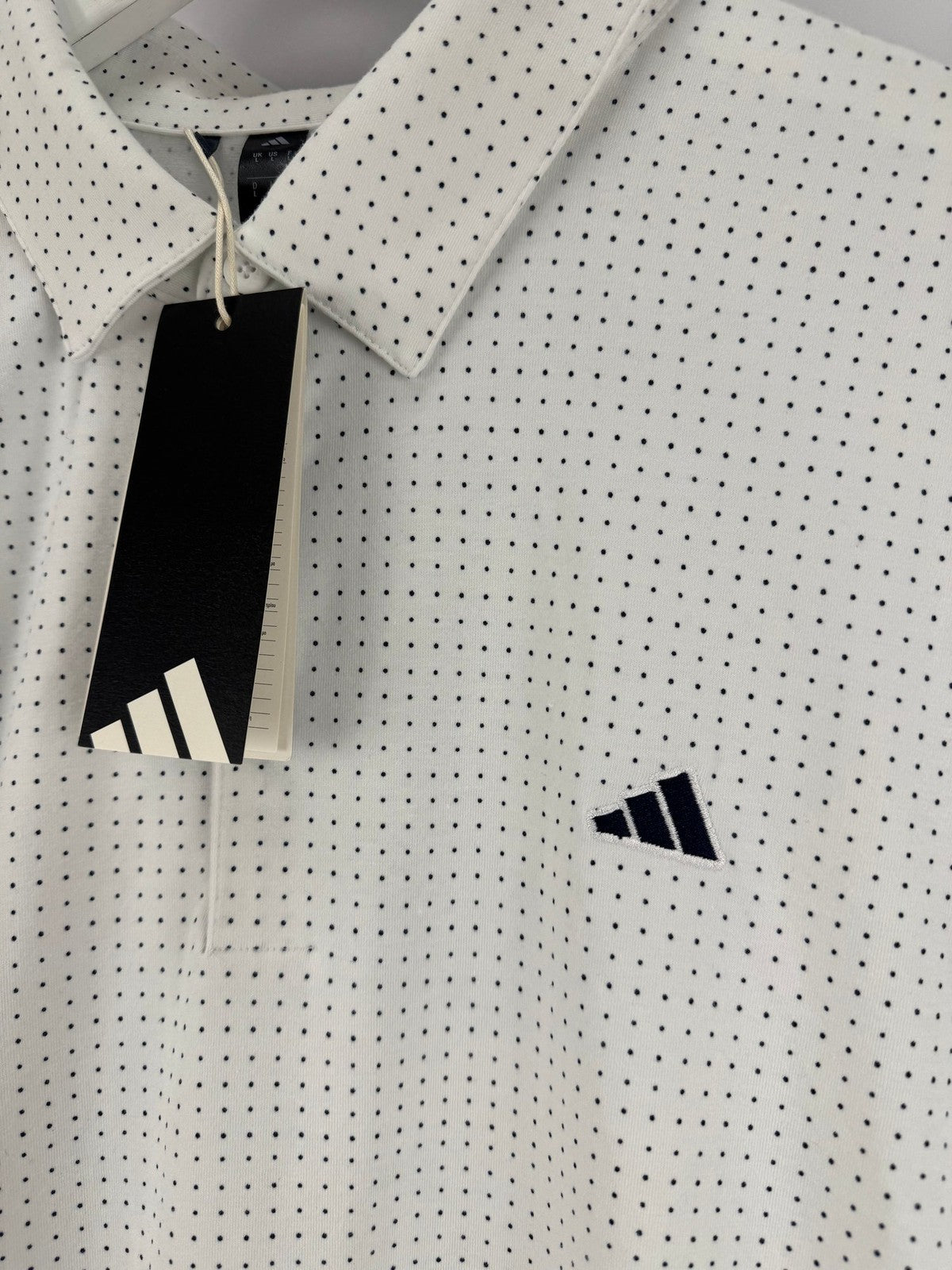 Adidas Go-To Rise Print Polo Shirt Men's Golf Size Small White/328004