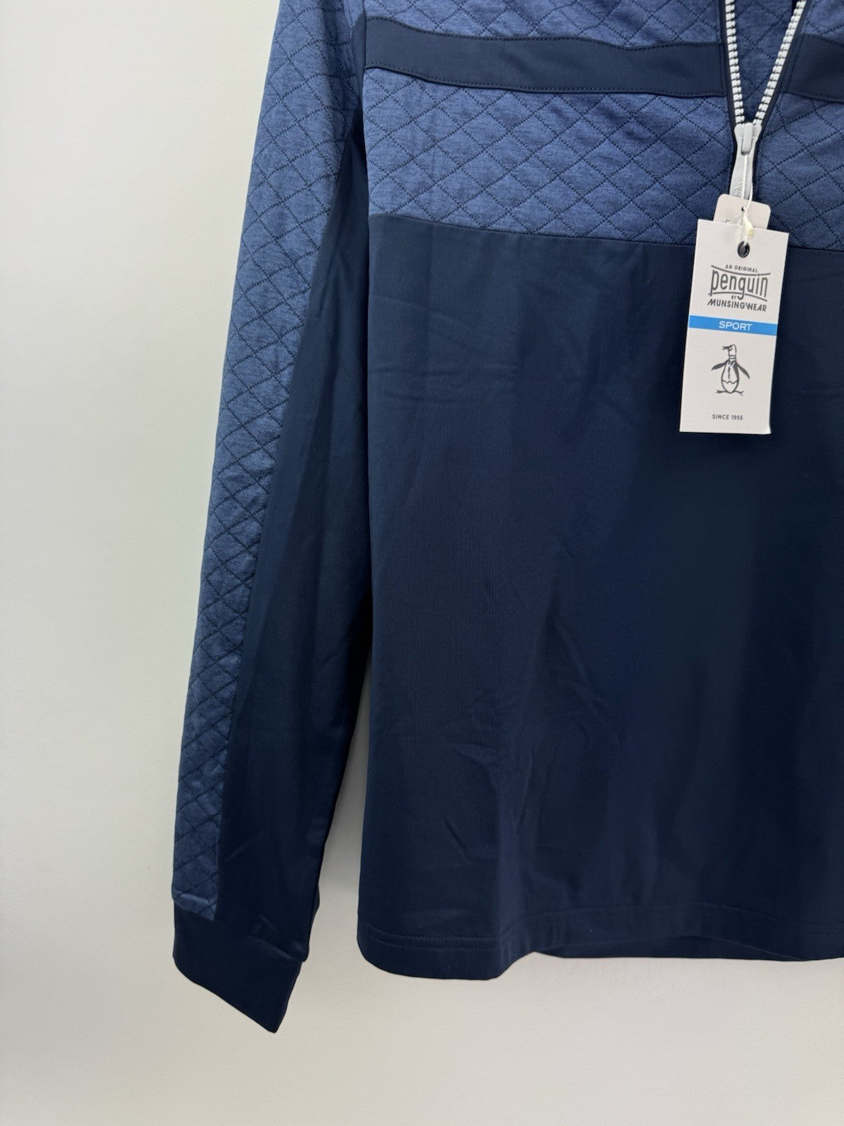 Original Penguin Pullover Heritage Block 1/4 Zip UK Small /Navy /New /252161