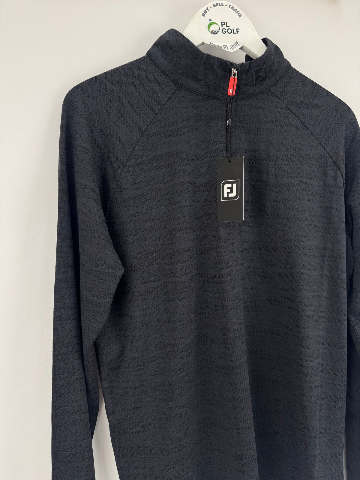FootJoy Golf Wave Jacquard Chill-Out Zip Pullover Men's Size Medium Black/330681