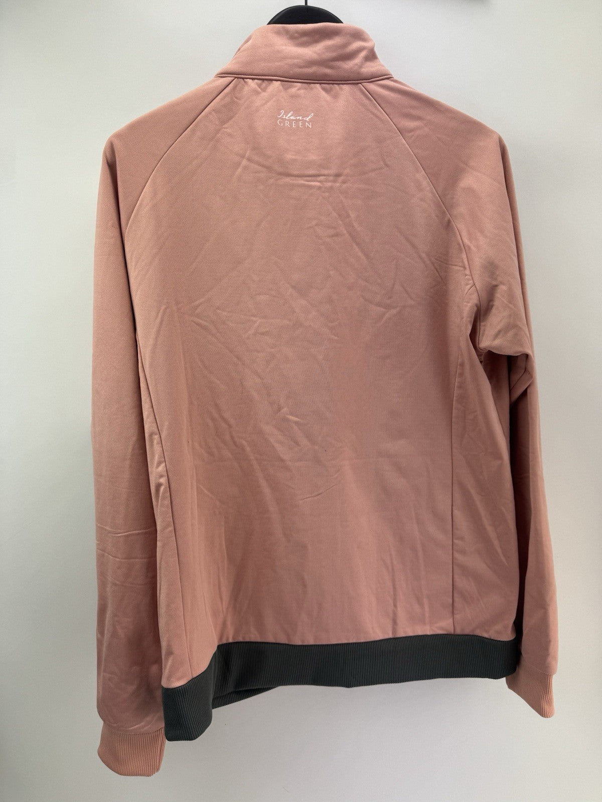 Island Green Ladies Golf Full Zip Sweater Size UK 16 Grey Pink Brand New/ 308047