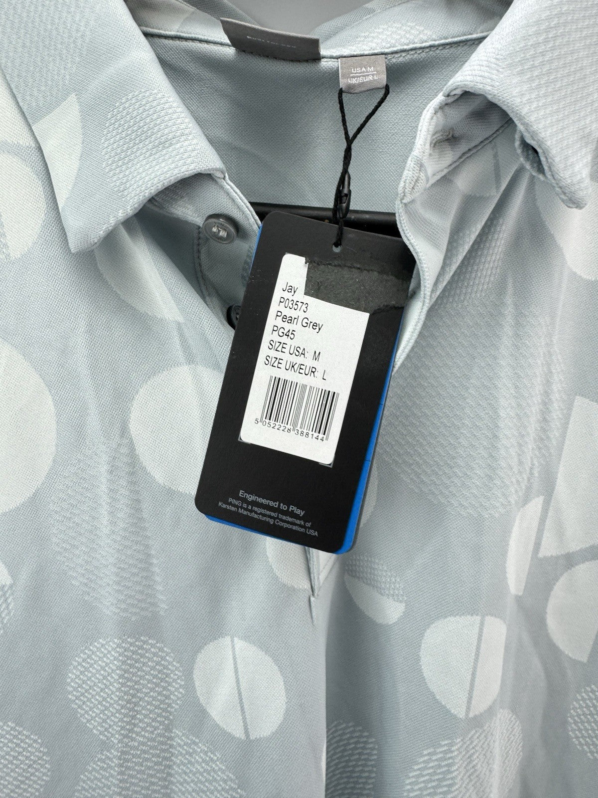 Ping Golf Mens Polo Shirt Jay Sensorcool UK Large /Grey /New /298236