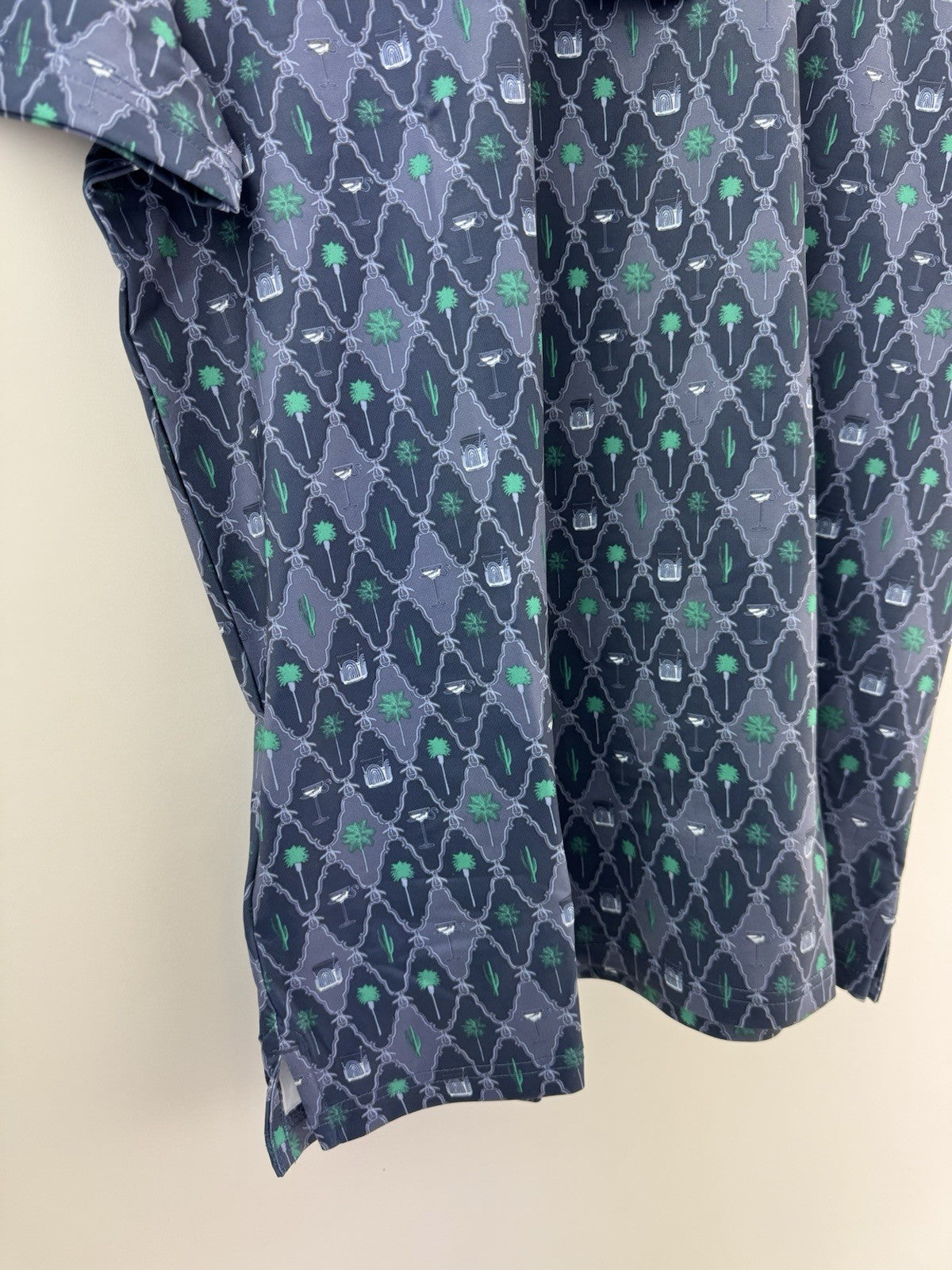 Men’s Original Penguin Golf Lattice Cocktail Blue Golf Polo Size Medium /311049