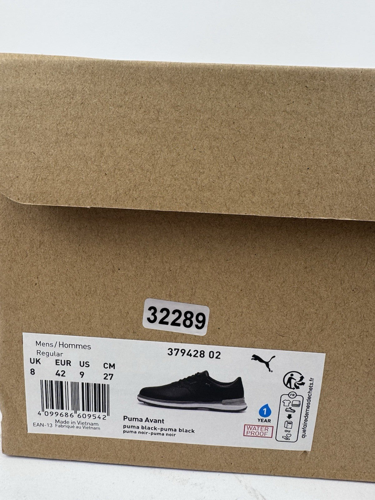 Puma Avant Golf Shoes Men's Size UK 8 Waterproof Black Premium/322899