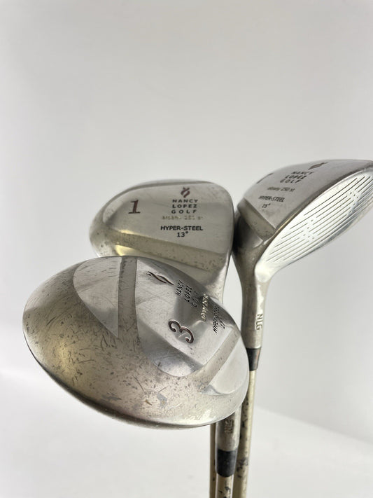 Nancy Lopez Driver Fairway Set 1,3&7 Ladies Graphite /Right /New Grips /95540