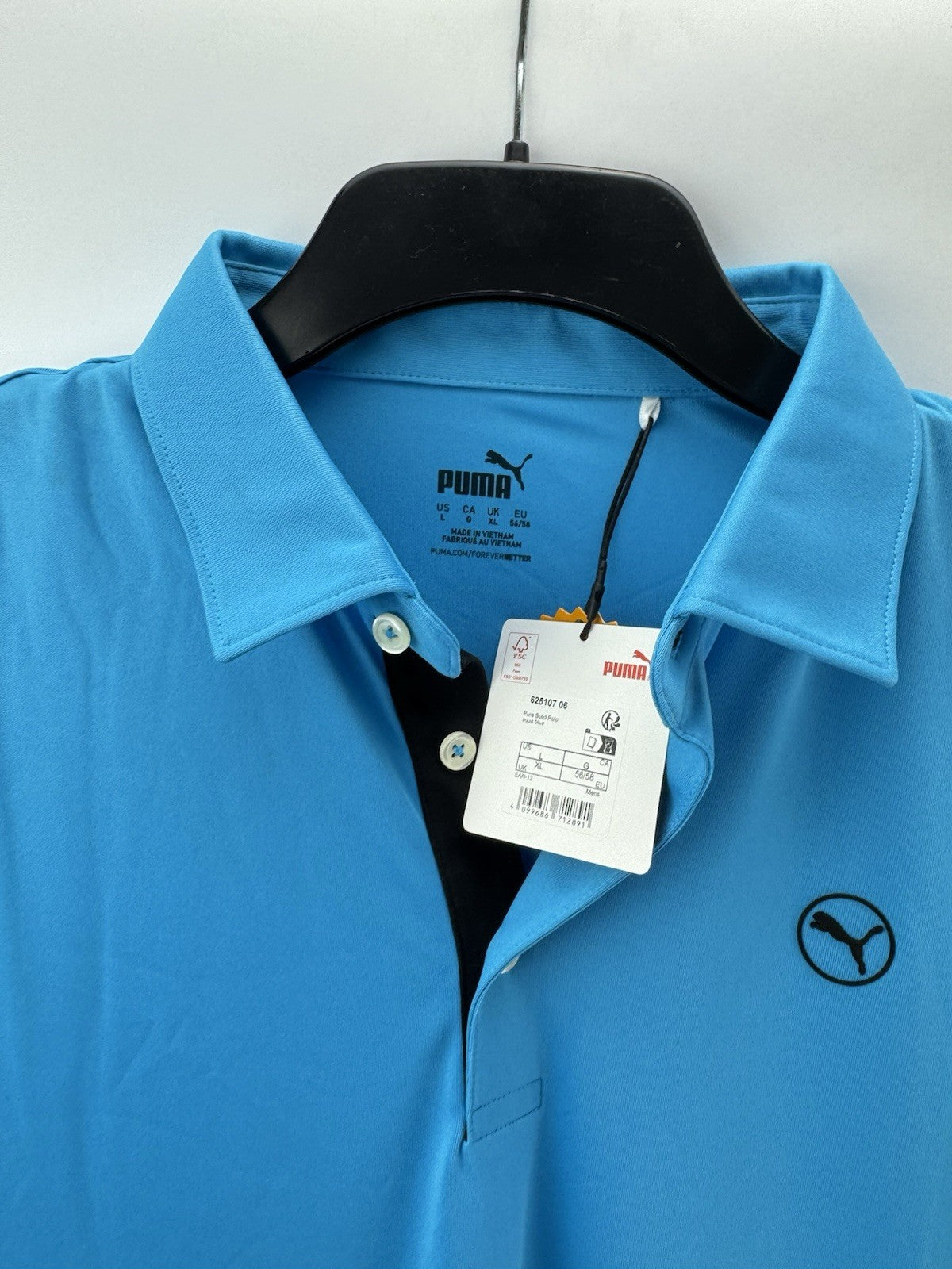 Puma Golf Pure Solid Polo Shirt Size UK XL /Blue /New /252497
