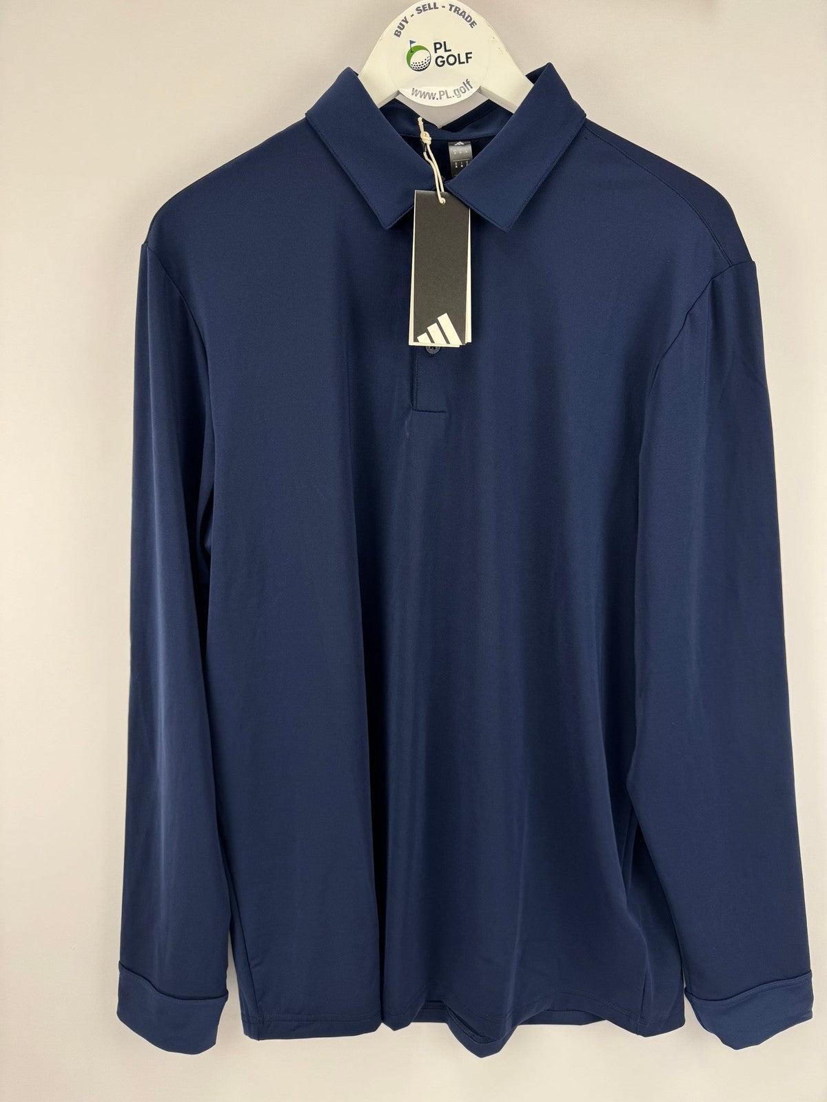 Adidas Core LS Polo Shirt Men's Medium Navy Blue Long Sleeve Golf Wear/328044