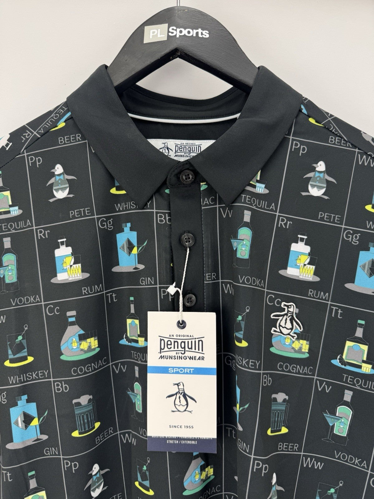 Original Penguin Mens ‘Pete’s Flash Drinking Card’ Golf Polo Size Medium /353774