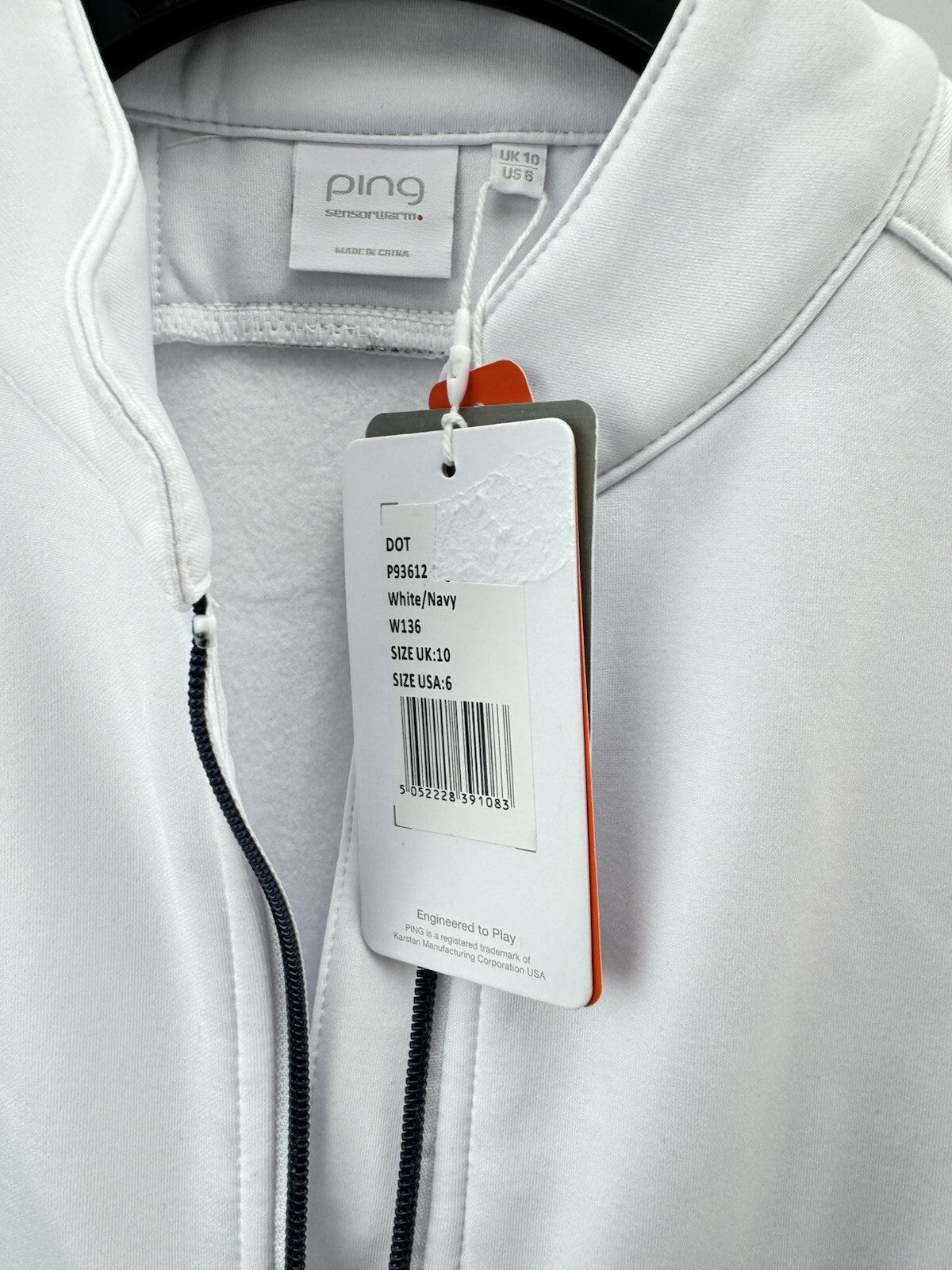 Ping Ladies Golf Gilet Dot Water Resistant UK  10 /Sensorwarm /White /New /223628