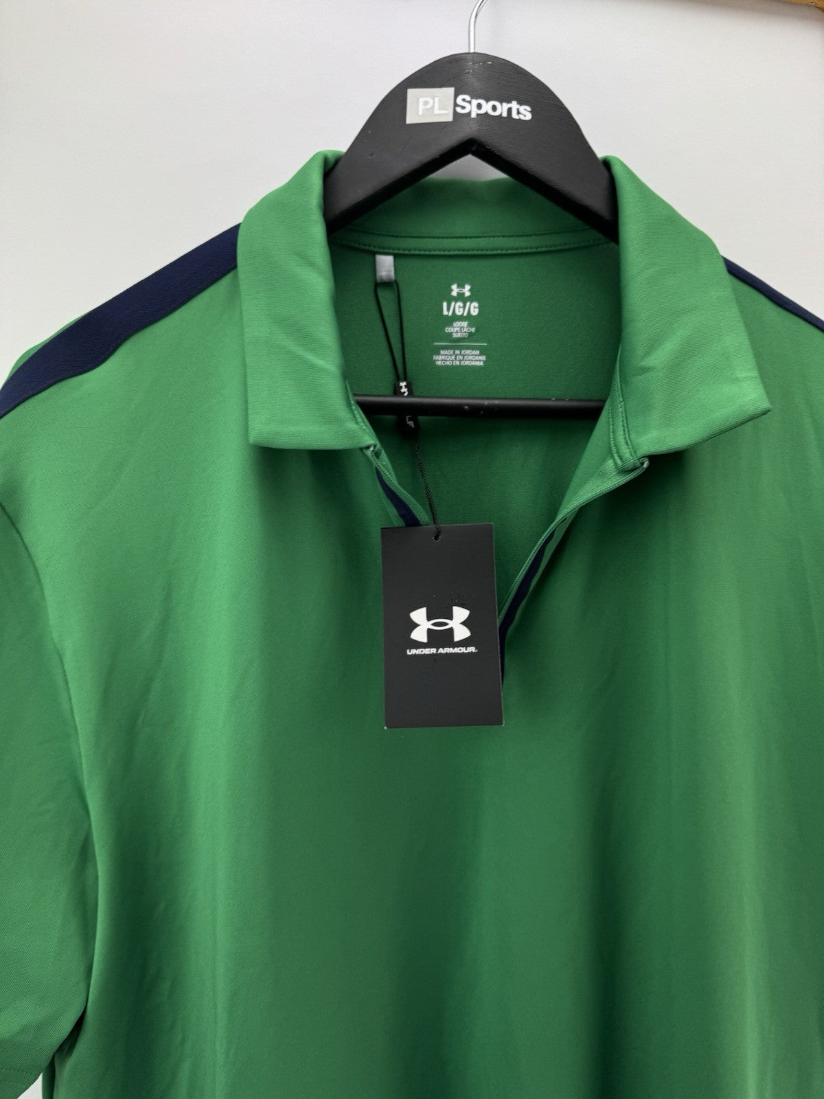 Under Armour Golf Drive Zip Polo Shirt Black UK Large /Green /New /286673