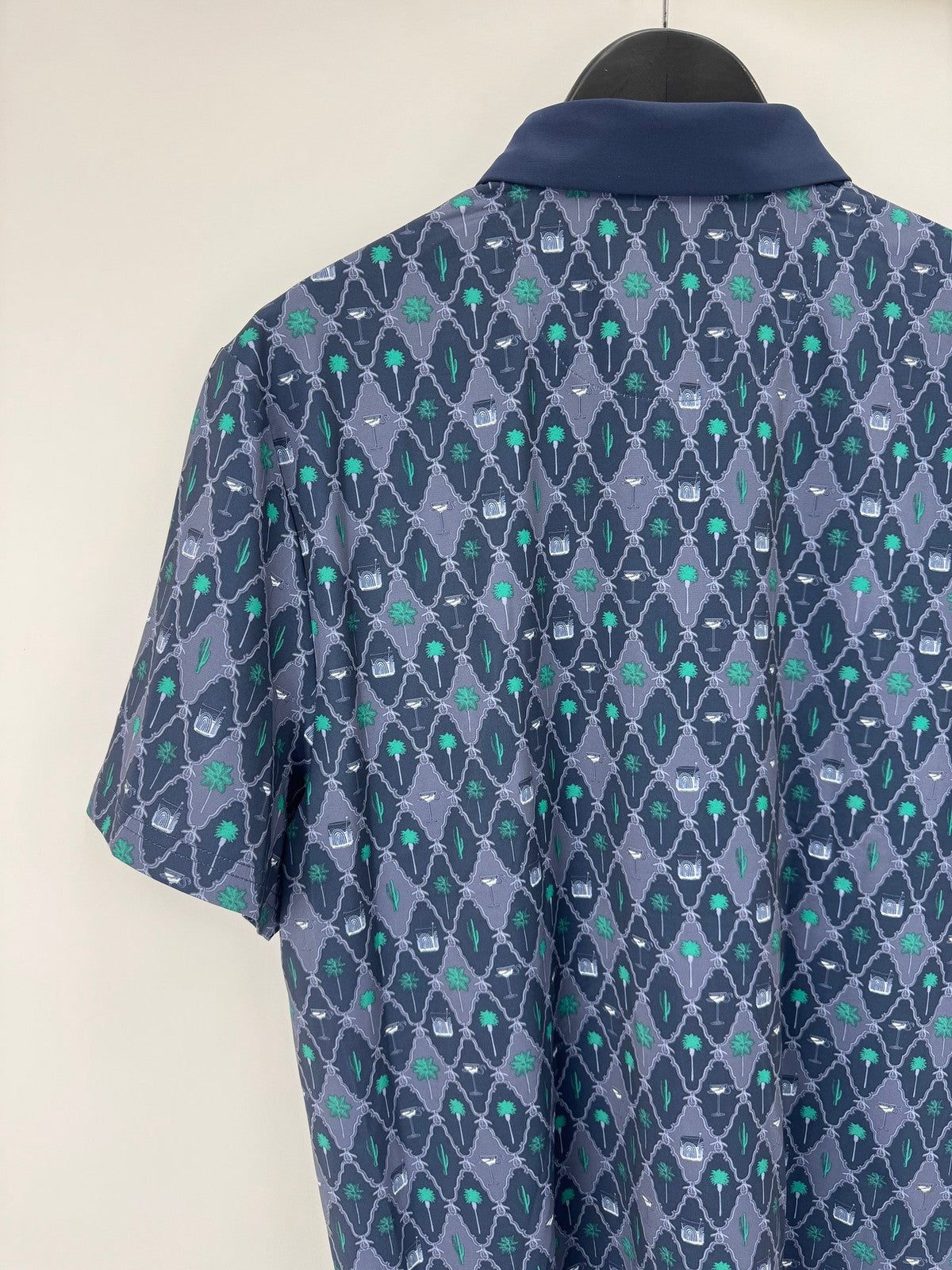 Original Penguin Sport Mens Polo Shirt Size M Black Iris Patterned/337278