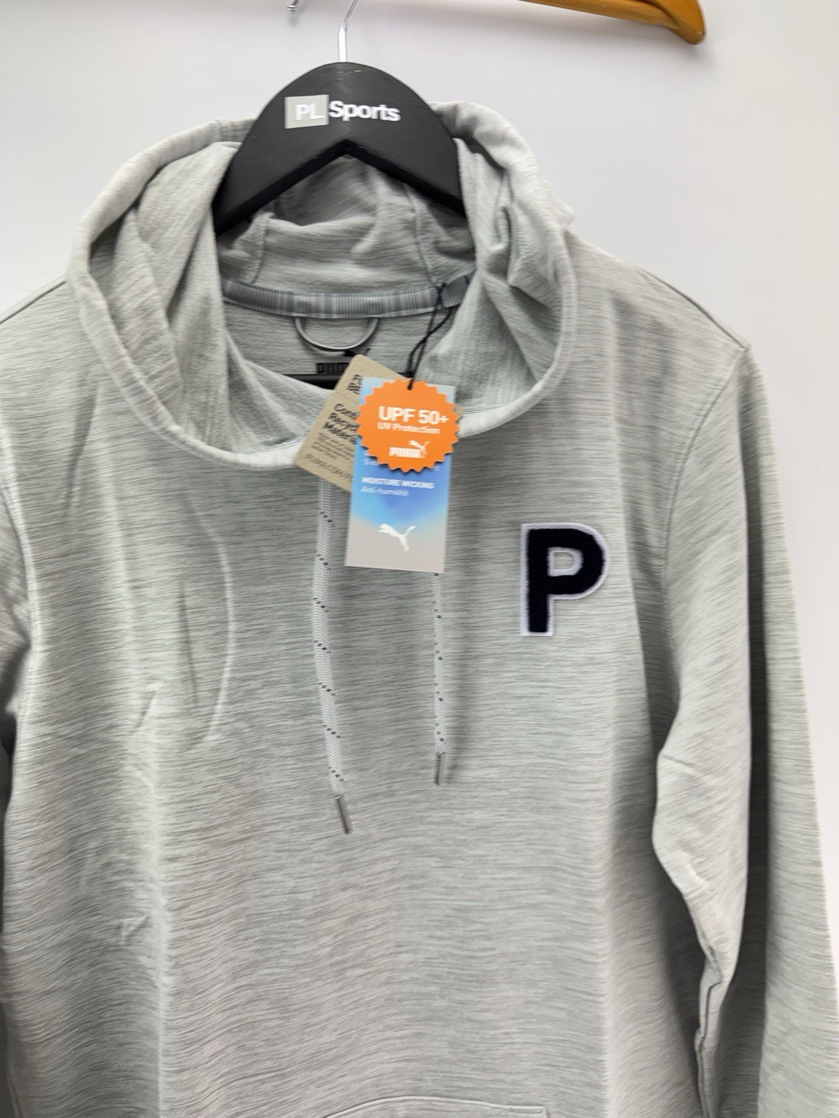 Puma Golf Hoodie Cloudspun Patch Mens UK Small /Grey /New /305113
