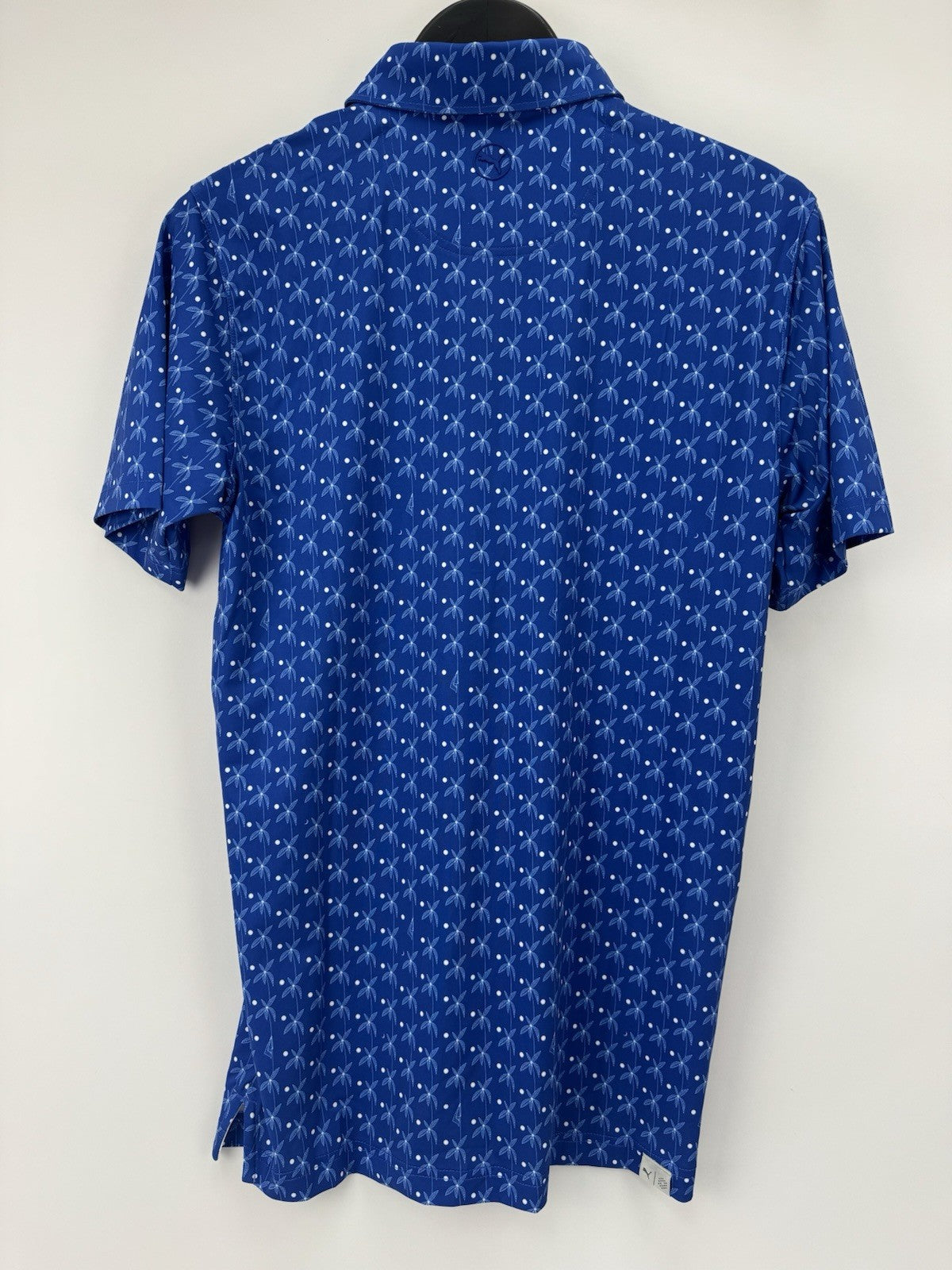 Puma Golf Mens Polo Shirt Mattr Palms Festive Blue White UK Size Small /352964