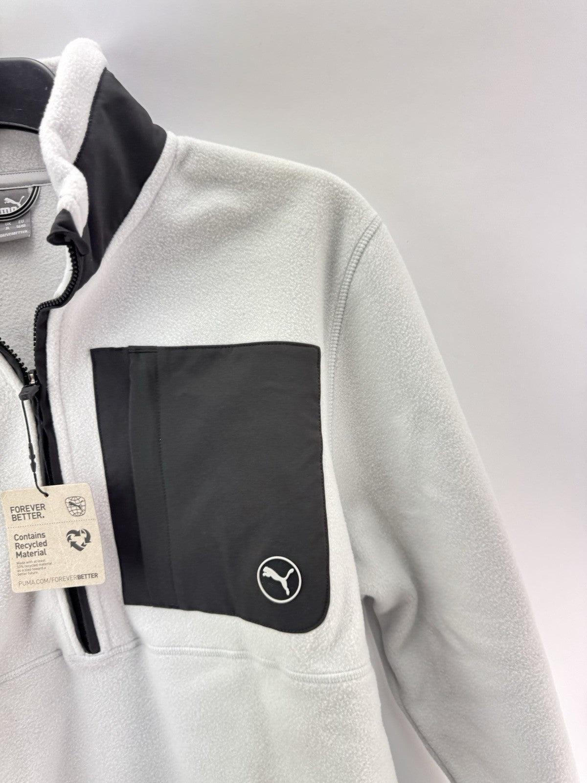 Puma Golf Mens Fleece 1/4 Zip Pullover Grey UK XL /New /256324